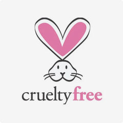 Cruelty-free logo with bunny ears shaped like a heart above the text 