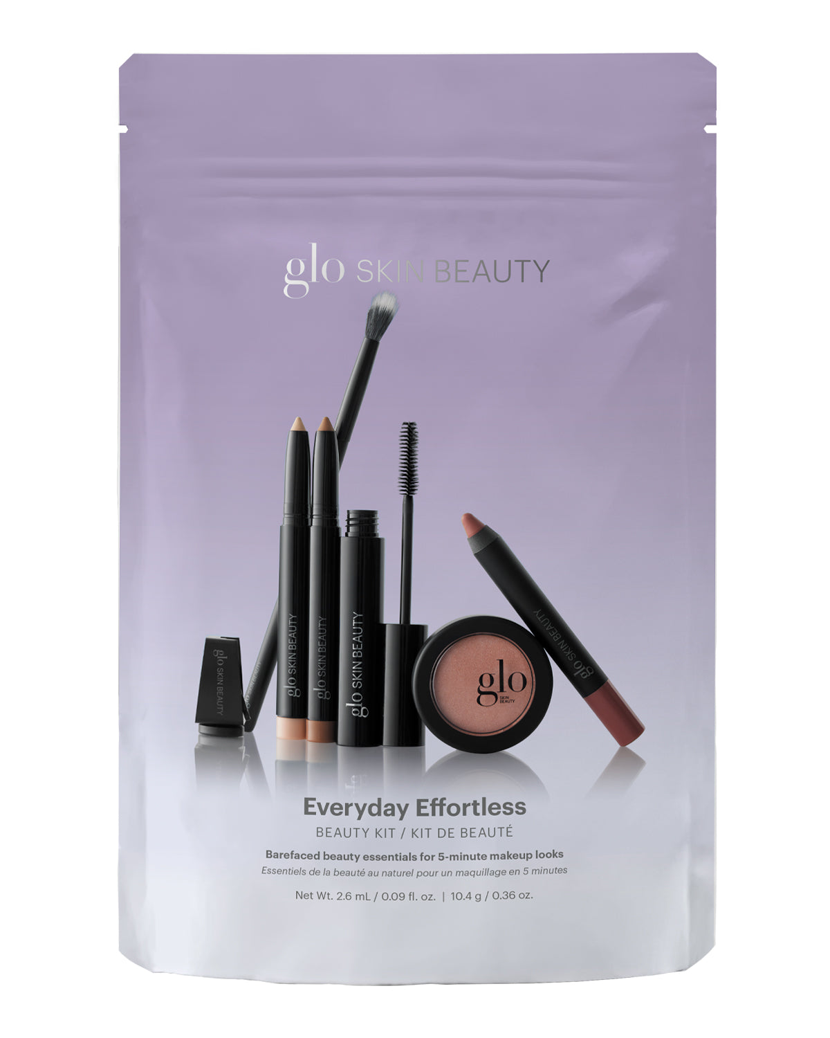 glo SKIN BEAUTY Everyday Effortless Beauty Kit with makeup pencils, mascara, brush, and blush